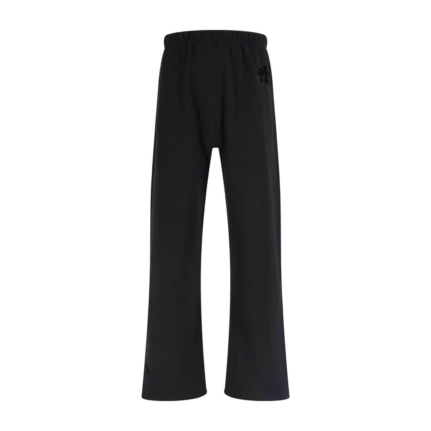 🅿️440 CH Croix heart flocked cross trousers. The fabric is high-definition, ultra-heavy-weight cotton with double yarn and compact Xinjiang cotton. The weight is 320 grams. The cloth surface is clean, the cloth pattern is clear, the hand feels tight and stiff, and the color fastness is high. It does not change shape or discolor. Threads and accessories are all independently developed and customized. The flocked cross at the waistband is laser-cut and then hot-pressed and positioned at fixed points. Calfskin leather label at back waistband. Size:S-M-L-XL